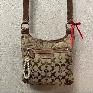 Coach Signature Crossbody Bag - Brown/Tan and iPhone 13 ProMax case